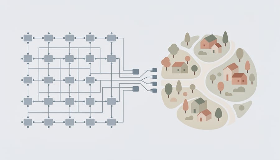 Tangled network cables creating complex web structure representing artificial link networks